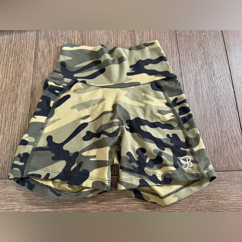 Bombshell Sportswear Green and Black Athletic Shorts